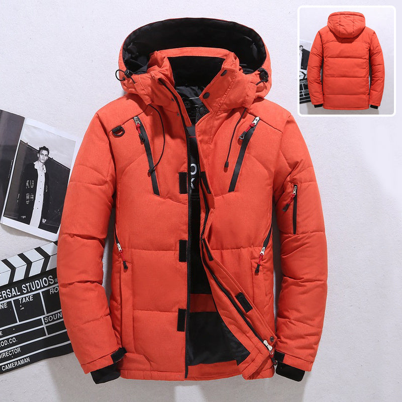 Outdoor Windproof Hooded Jacket Leisure Sports Coat With Pockets Warm