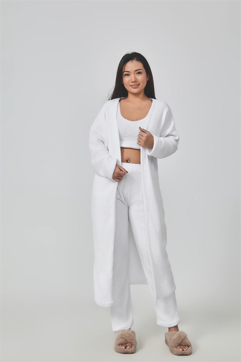 Cozy Pajama Set, 3 Piece Lounge Set, Loungewear Women Winter Dress - MAG MAX MART