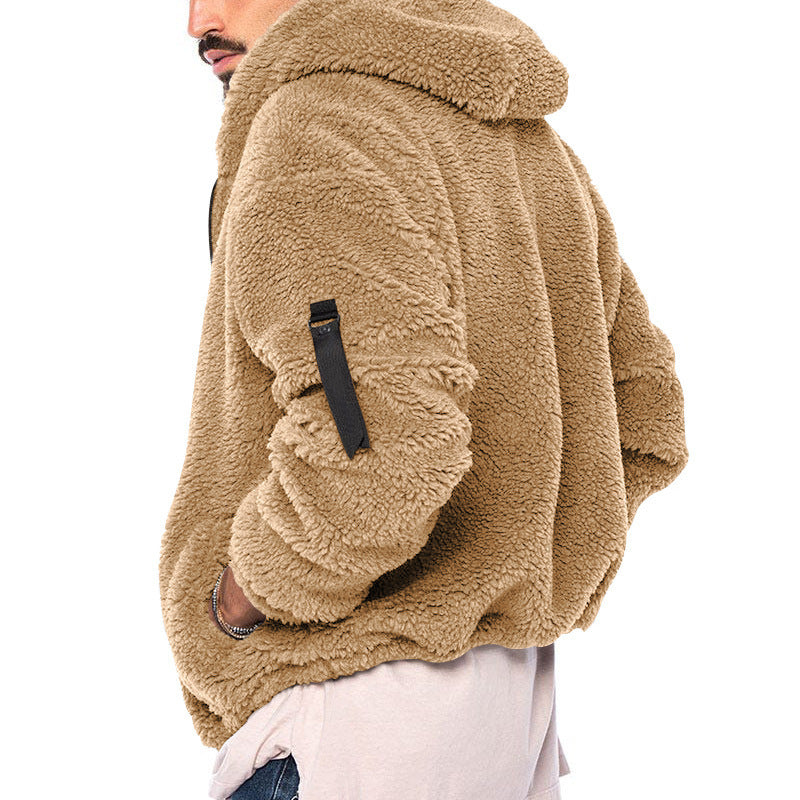 Plush Zipper Hoody Jacket Double-sided Wear