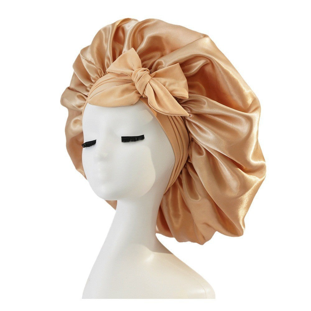 New Silk Bonnet For Sleeping Women Satin Bonnet Hair Bonnet Night Sleep Cap Scarf Wrap For Curly Hair With Tie Band For Curly Hair - MAGM Enterprises LLC