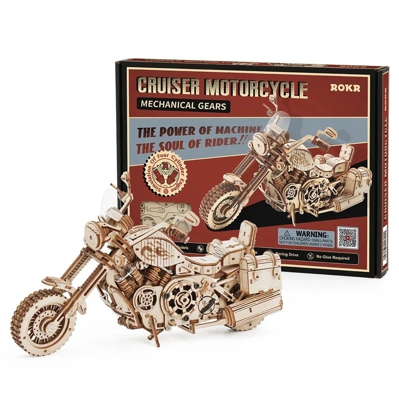 Robotime Rokr Cruiser Motorcycle Assamble Wooden Model 420 Pcs Puzzle