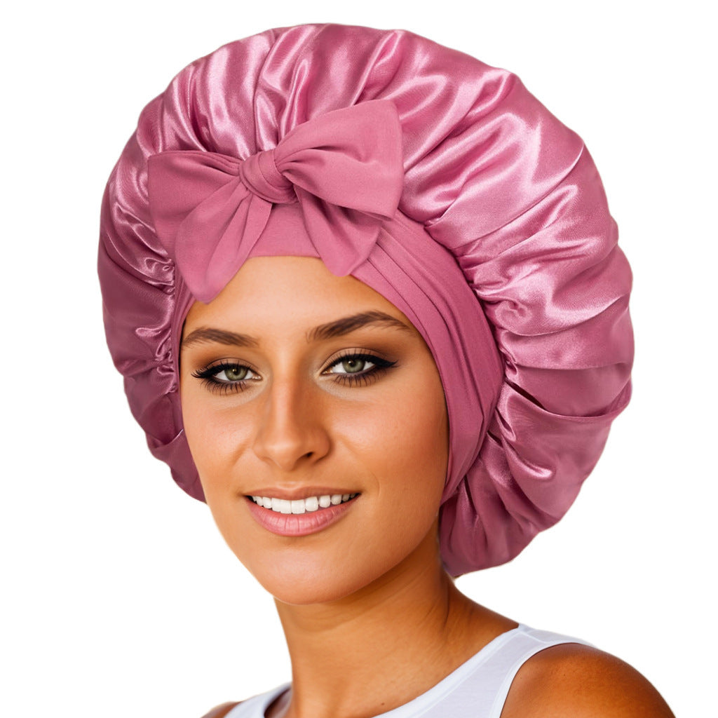 New Silk Bonnet For Sleeping Women Satin Bonnet Hair Bonnet Night Sleep Cap Scarf Wrap For Curly Hair With Tie Band For Curly Hair - MAGM Enterprises LLC