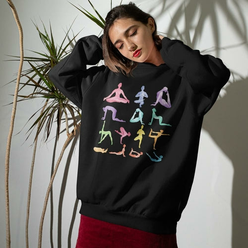 Yoga Theme Crewneck Sweatshirt - Mag Max Mart