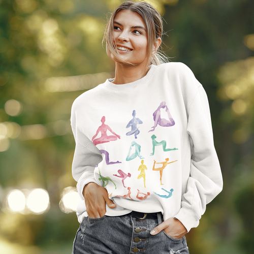 Yoga Theme Crewneck Sweatshirt - Mag Max Mart