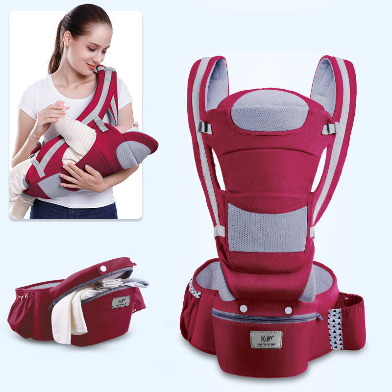 Ergonomic Baby Carrier Infant Baby Hipseat Carrier 3 In 1 Front Facing Ergonomic Kangaroo Baby Wrap Sling - MAGM Enterprises LLC