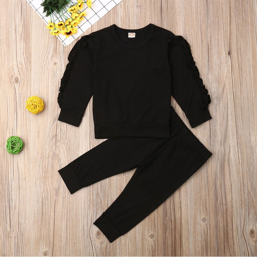 Newborn Baby Ruffles Jumper Long Sleeve Sweatshirt Tops Pants Infant Kids