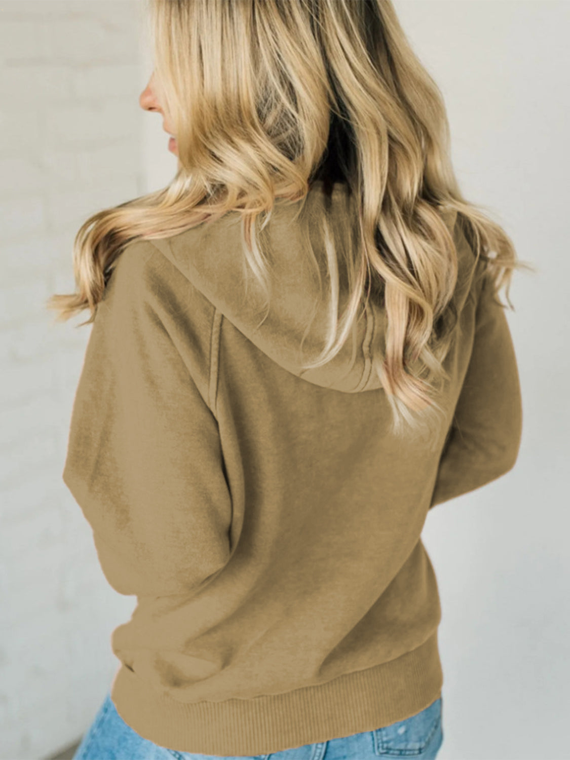 Cozy Half Zip Hoodie with Kangaroo Pocket Detail