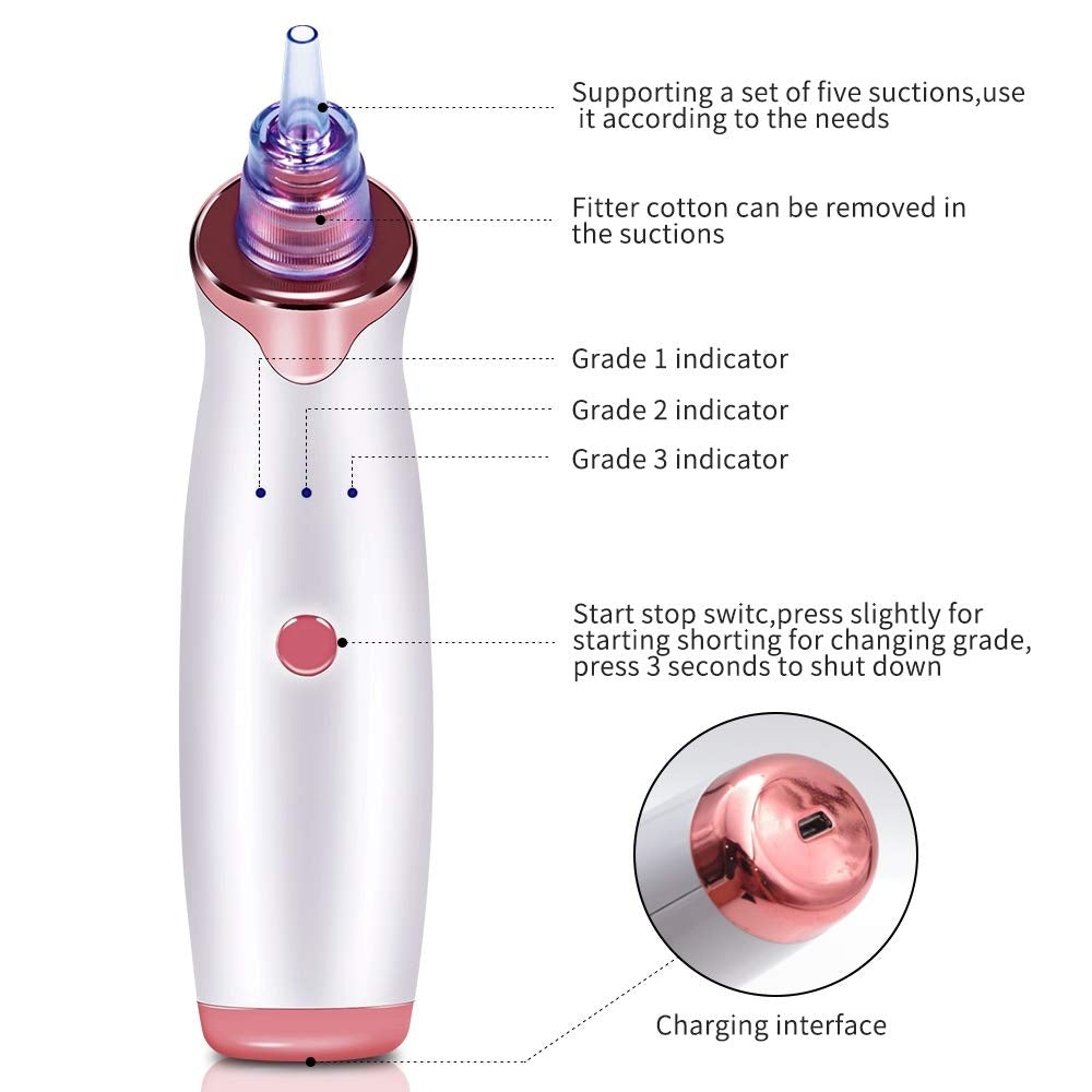 Electric Blackhead Remover Pore Vacuum Suction Diamond Dermabrasion Face Cleaner - MAG MAX MART