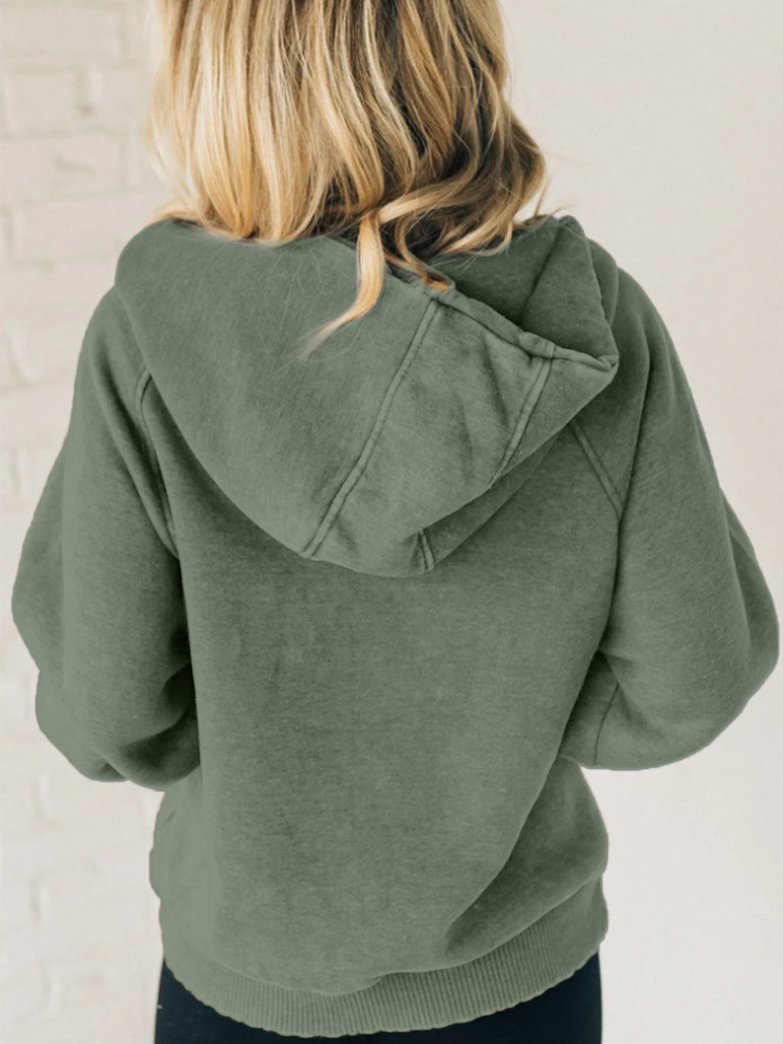 Cozy Half Zip Hoodie with Kangaroo Pocket Detail