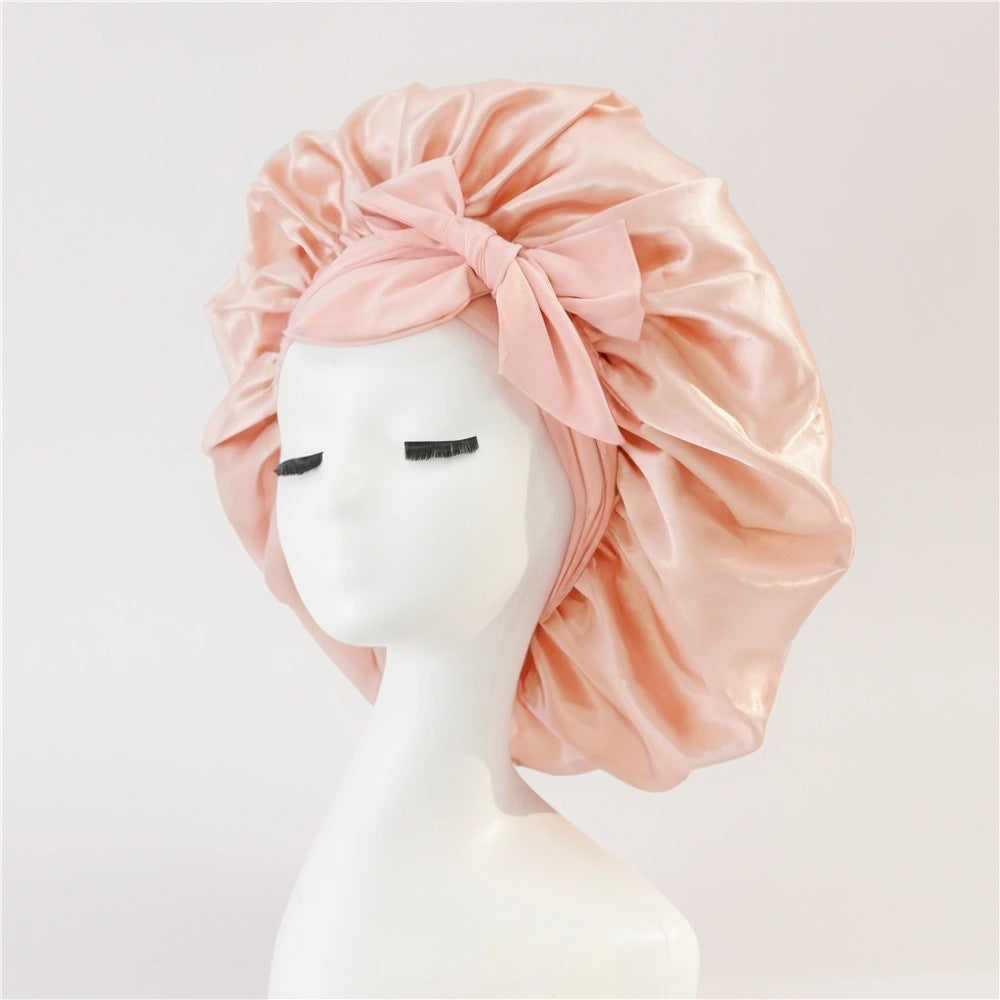 New Silk Bonnet For Sleeping Women Satin Bonnet Hair Bonnet Night Sleep Cap Scarf Wrap For Curly Hair With Tie Band For Curly Hair - MAGM Enterprises LLC