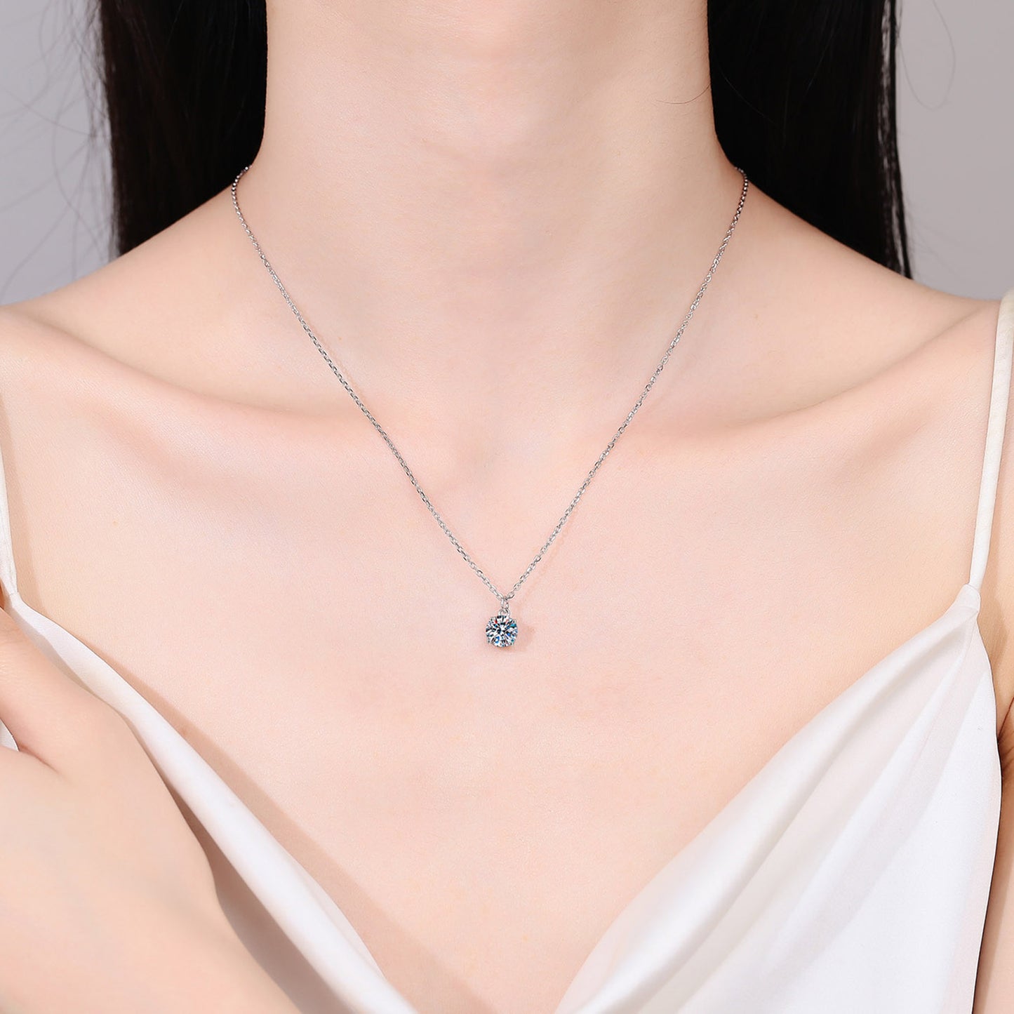 Timeless Elegance: 1 Carat Moissanite Necklace in 925 Sterling Silver