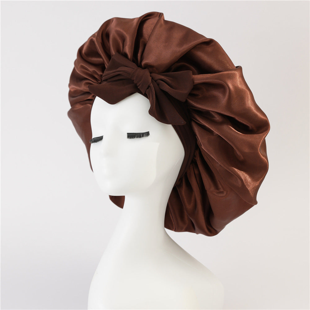 New Silk Bonnet For Sleeping Women Satin Bonnet Hair Bonnet Night Sleep Cap Scarf Wrap For Curly Hair With Tie Band For Curly Hair - MAGM Enterprises LLC