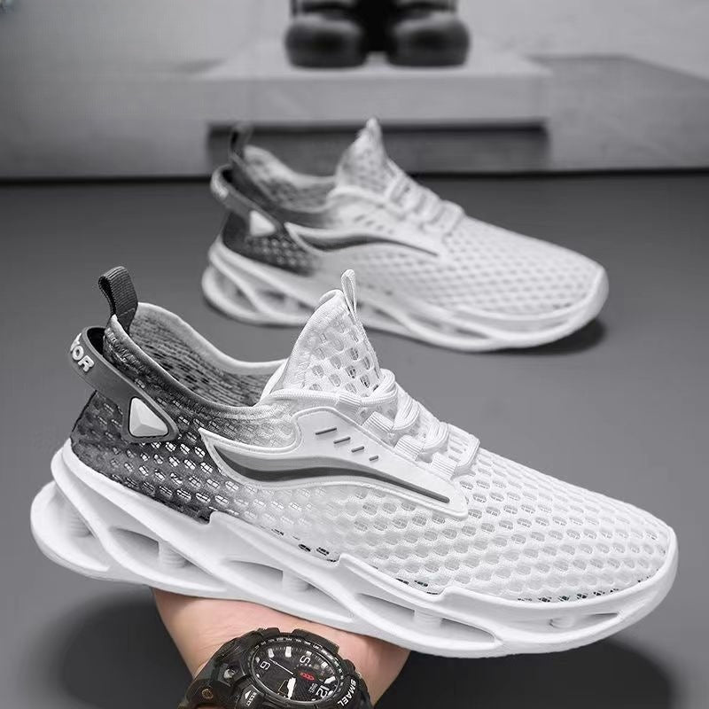 Men's Lace-up Sneakers Mesh Sports Shoes Fashion Hollow-sole Low Top Running Shoes - MAGM Enterprises LLC