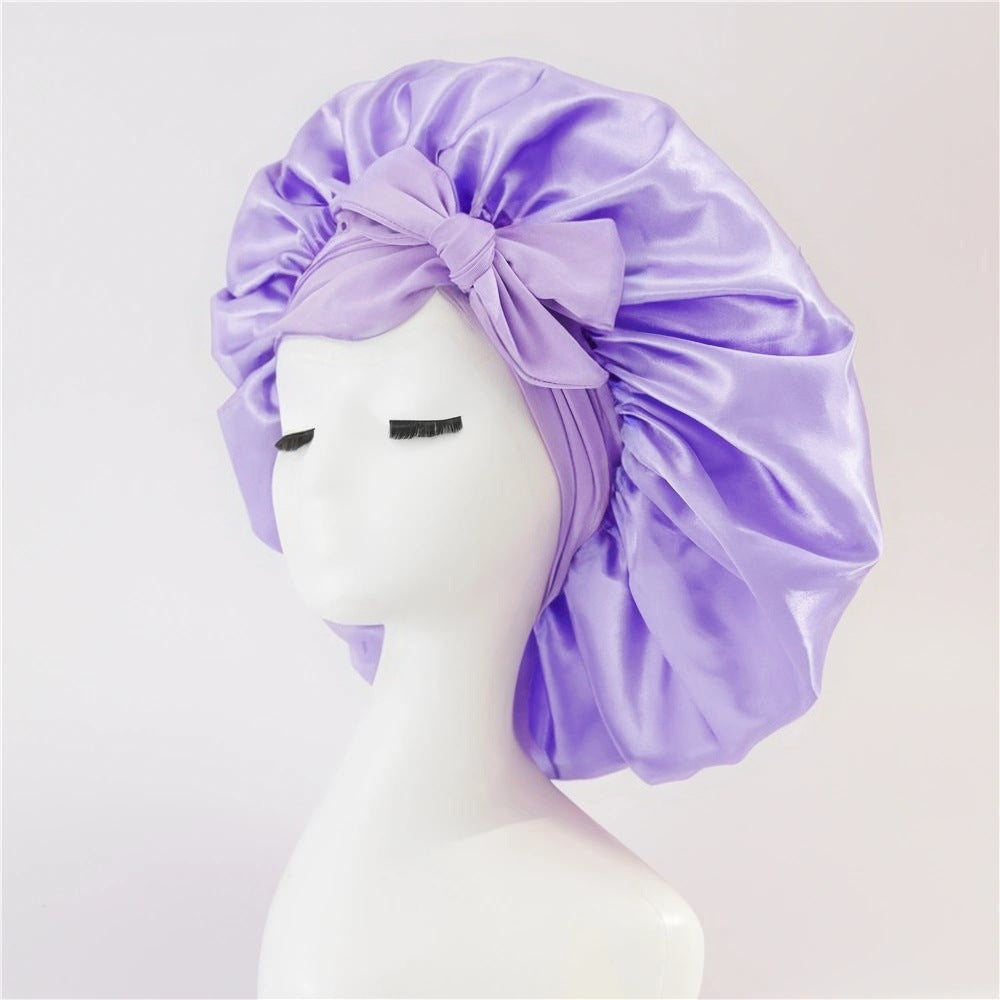 New Silk Bonnet For Sleeping Women Satin Bonnet Hair Bonnet Night Sleep Cap Scarf Wrap For Curly Hair With Tie Band For Curly Hair - MAGM Enterprises LLC