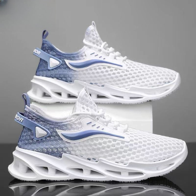 Men's Lace-up Sneakers Mesh Sports Shoes Fashion Hollow-sole Low Top Running Shoes - MAGM Enterprises LLC