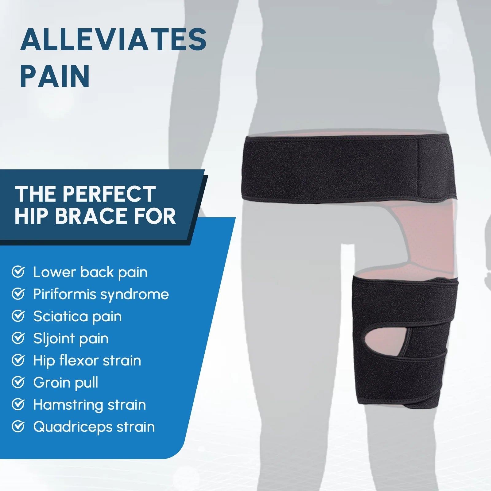 Unisex Adjustable Hip Brace Thigh Compression Sleeve - MAGM Enterprises LLC