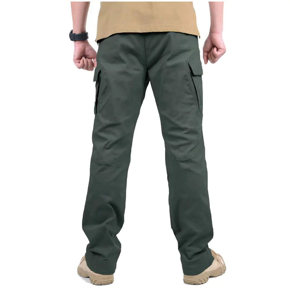 CARWORNIC Gear Men's Hiking Tactical Pants Lightweight Cotton Outdoor Military Combat Cargo Trousers Army Green