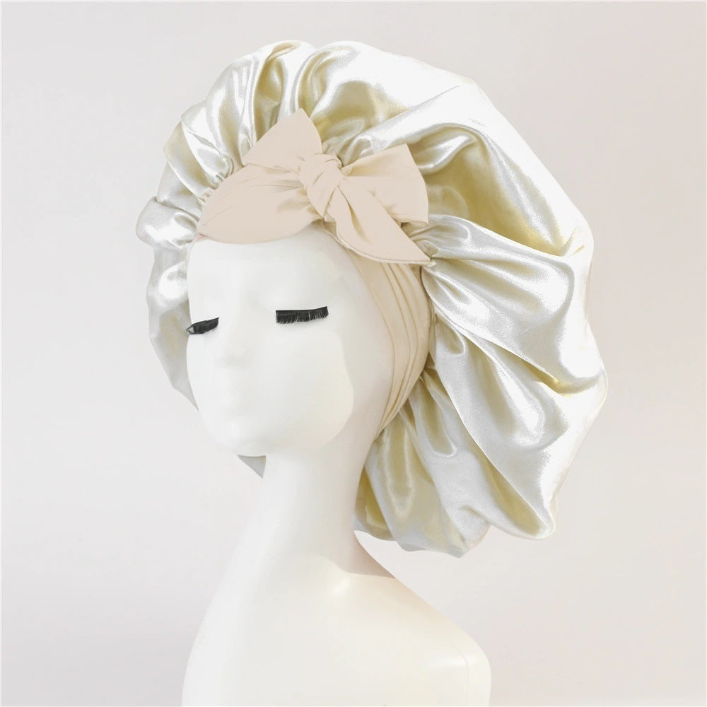 New Silk Bonnet For Sleeping Women Satin Bonnet Hair Bonnet Night Sleep Cap Scarf Wrap For Curly Hair With Tie Band For Curly Hair - MAGM Enterprises LLC