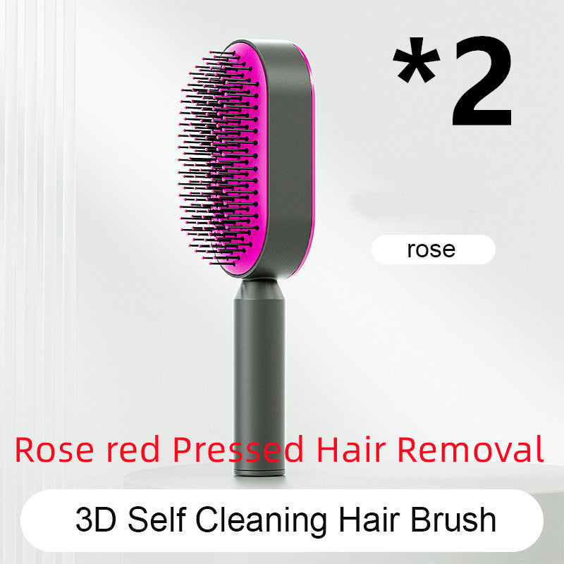 Self Cleaning Hair Brush For Women One-key Cleaning Hair Loss Airbag Massage Scalp Comb Anti-Static Hairbrush -Detangling hair brushes - Mag Max Mart