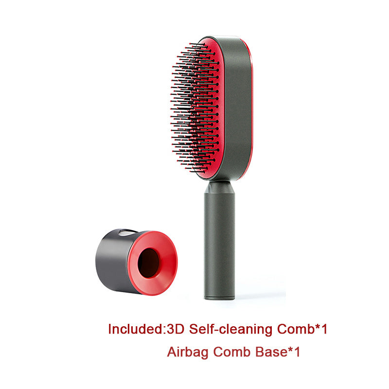 Self Cleaning Hair Brush For Women One-key Cleaning Hair Loss Airbag Massage Scalp Comb Anti-Static Hairbrush -Detangling hair brushes - Mag Max Mart