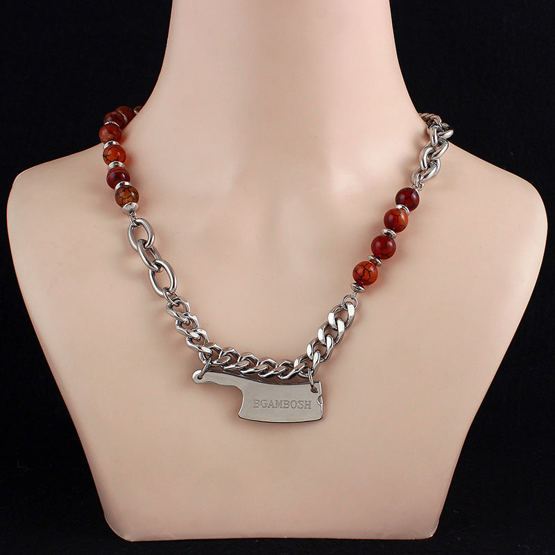 Natural Agate Beads Necklace Stitching Combination Clavicle Chain - MAGM Enterprises LLC