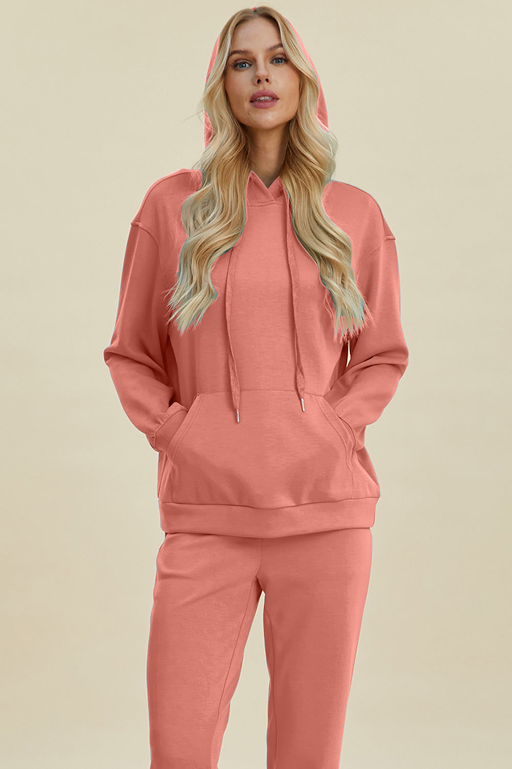 Cozy Comfort: Basic Bae Full Size Air Scuba Drawstring Hoodie with Kangaroo Pocket