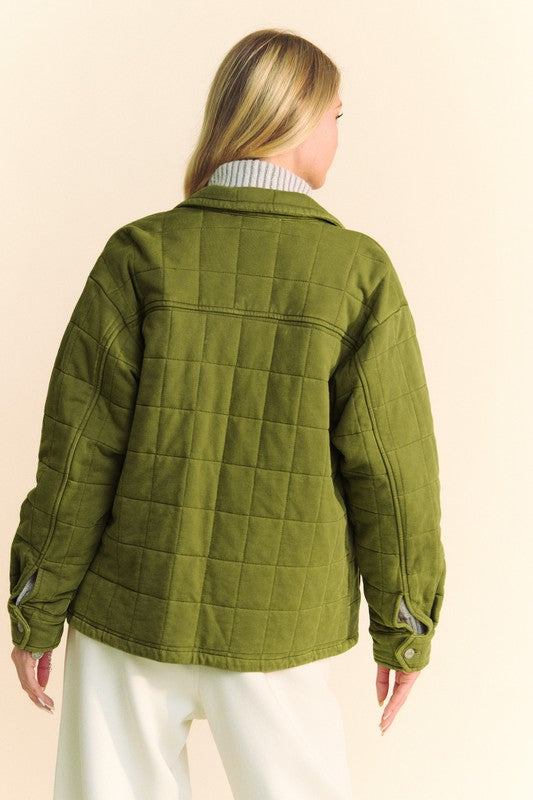 Warm & Trendy: Davi & Dani Quilted Button-Down Shacket