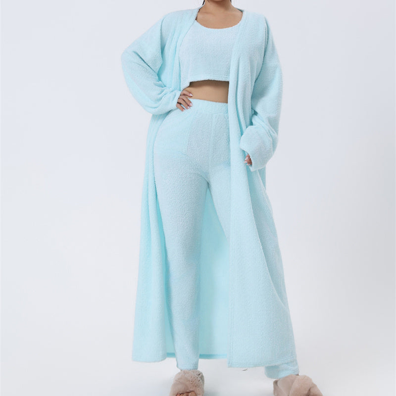 Cozy Pajama Set, 3 Piece Lounge Set, Loungewear Women Winter Dress - MAG MAX MART