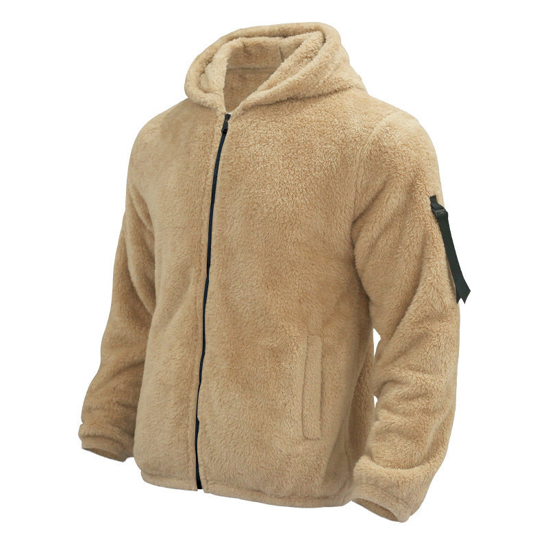 Plush Zipper Hoody Jacket Double-sided Wear