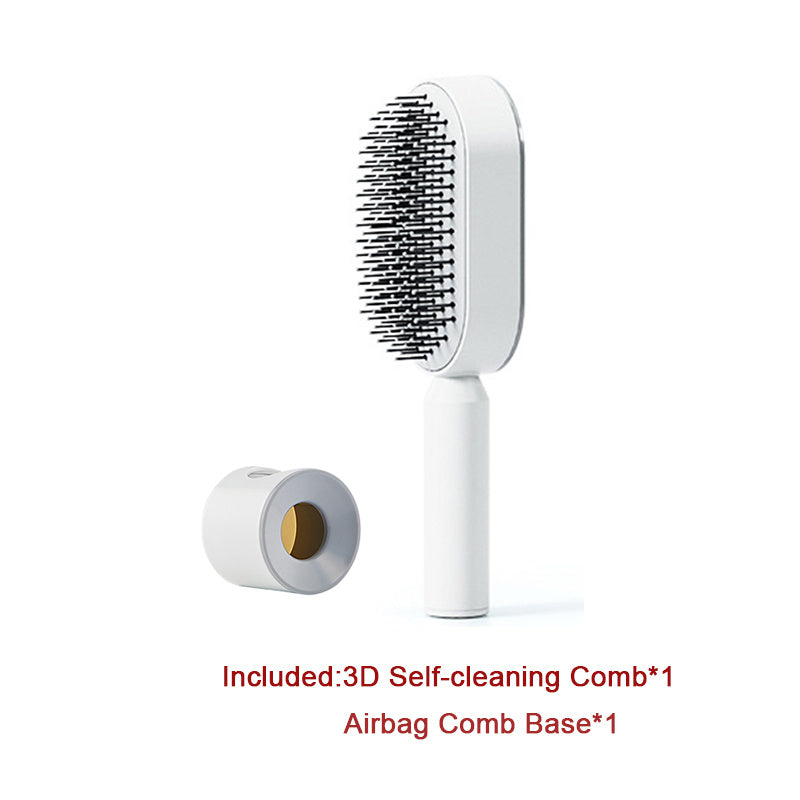 Self Cleaning Hair Brush For Women One-key Cleaning Hair Loss Airbag Massage Scalp Comb Anti-Static Hairbrush -Detangling hair brushes - Mag Max Mart