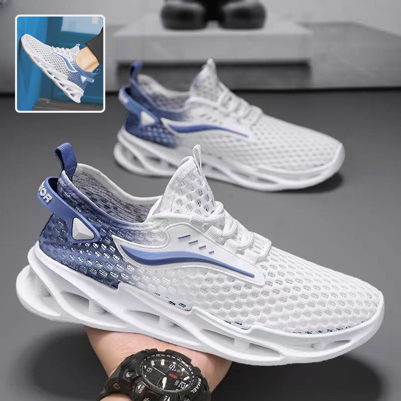 Men's Lace-up Sneakers Mesh Sports Shoes Fashion Hollow-sole Low Top Running Shoes - MAGM Enterprises LLC