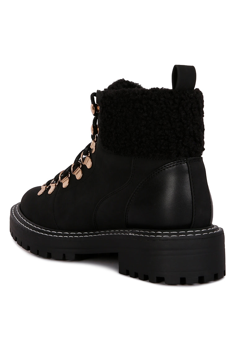 Gatlinburg Shearling Collar Ankle Boots Uniisex Men & Women - MAGM Enterprises LLC