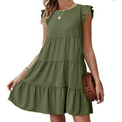 Womens Flowy Dress with Cap Sleeves Top Wear - MAGM Enterprises LLC