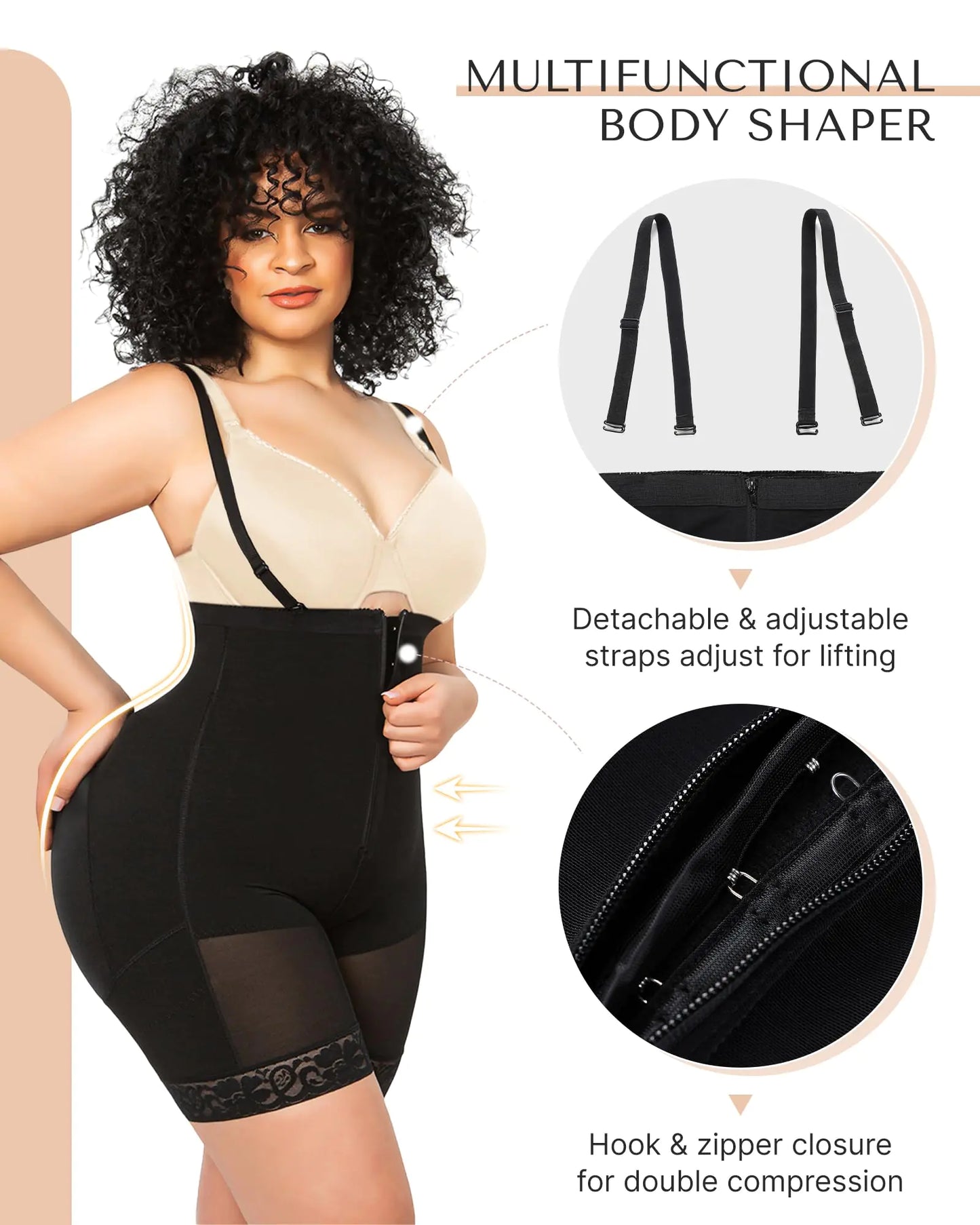 SHAPELLX Colombianas Shapewear für Damen, Bauchkontrolle, Übergröße, postpartaler Body Shaper, Po-Lifting-Bodysuit