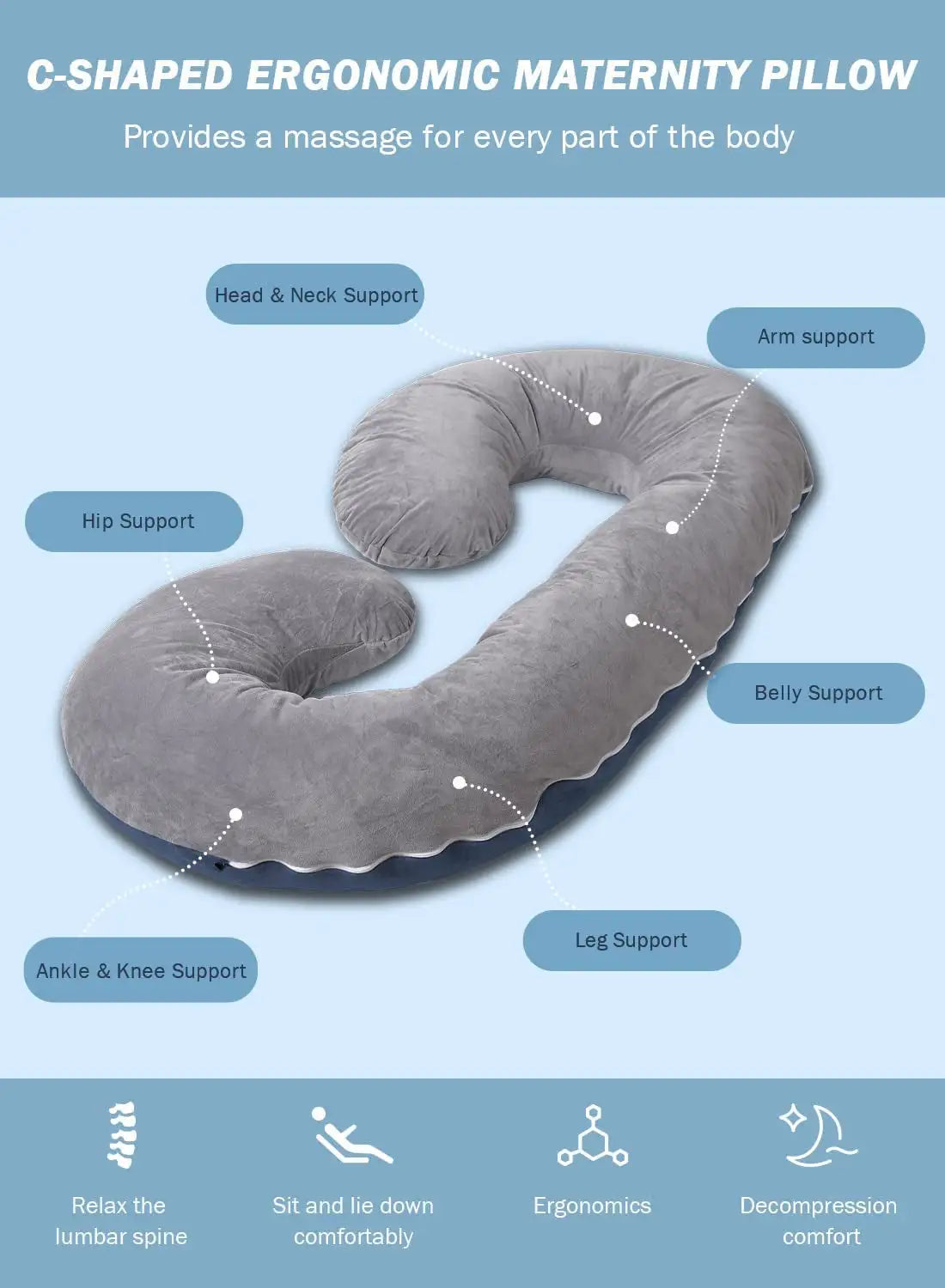 Ultimate Comfort C-Shaped Pregnancy Body Pillow