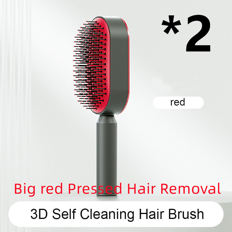 Self Cleaning Hair Brush For Women One-key Cleaning Hair Loss Airbag Massage Scalp Comb Anti-Static Hairbrush -Detangling hair brushes - Mag Max Mart