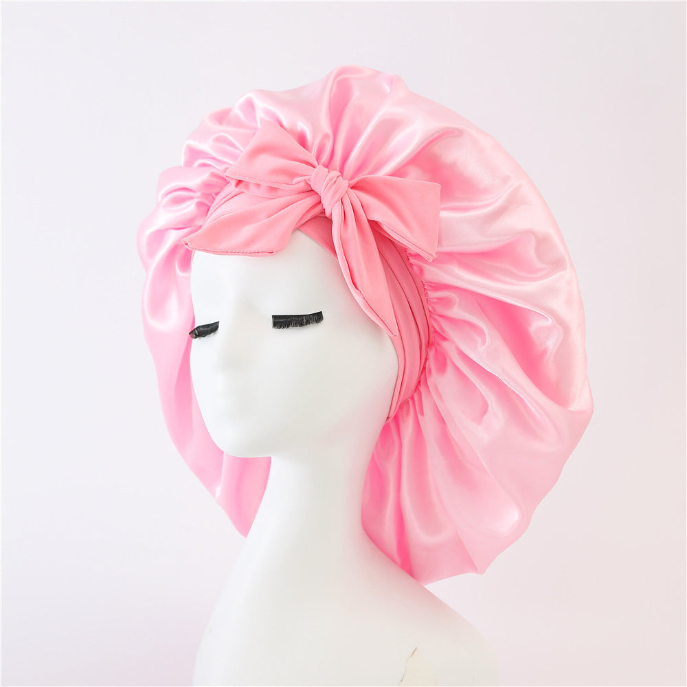 New Silk Bonnet For Sleeping Women Satin Bonnet Hair Bonnet Night Sleep Cap Scarf Wrap For Curly Hair With Tie Band For Curly Hair - MAGM Enterprises LLC