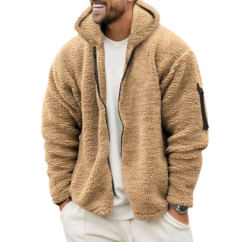 Plush Zipper Hoody Jacket Double-sided Wear