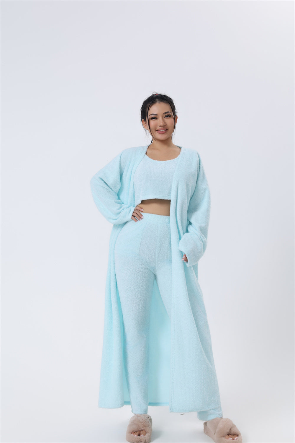 Cozy Pajama Set, 3 Piece Lounge Set, Loungewear Women Winter Dress - MAG MAX MART