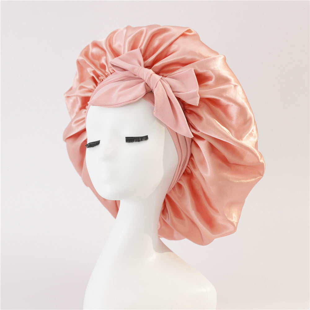 New Silk Bonnet For Sleeping Women Satin Bonnet Hair Bonnet Night Sleep Cap Scarf Wrap For Curly Hair With Tie Band For Curly Hair - MAGM Enterprises LLC