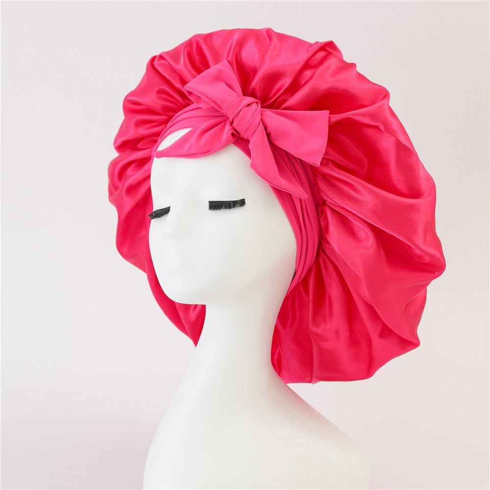 New Silk Bonnet For Sleeping Women Satin Bonnet Hair Bonnet Night Sleep Cap Scarf Wrap For Curly Hair With Tie Band For Curly Hair - MAGM Enterprises LLC