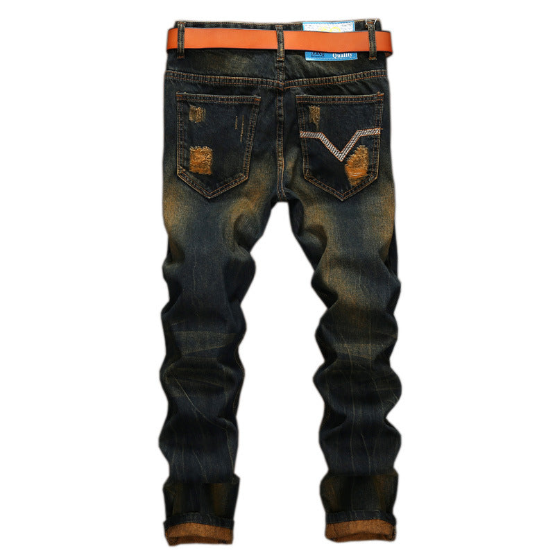 Men's Retro Fashion And Personalized Jeans