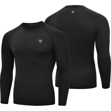 RDX T15 Long Sleeve Black Rash Guard Top Full Sleeve GYM Shirt - Mag Max Mart