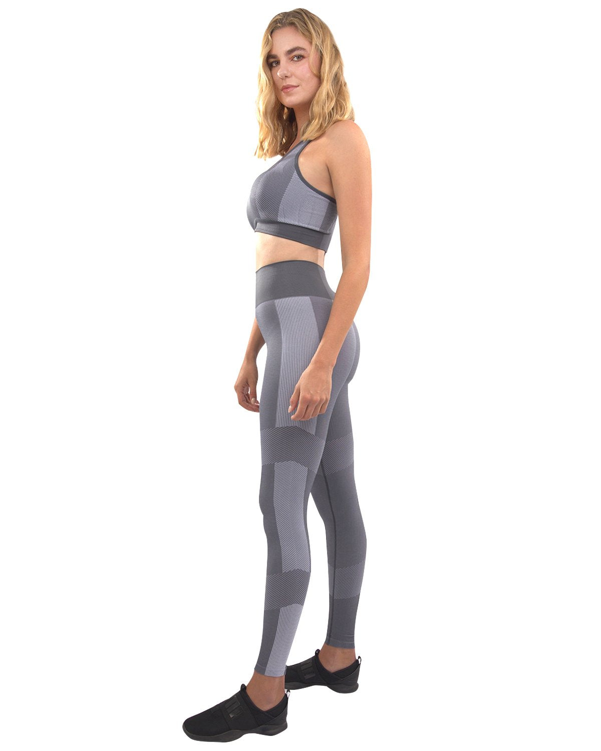 Arleta Seamless Leggings & Sports Bra Set - Grey - For Women - Mag Max Mart