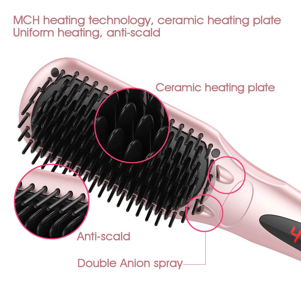 Miropure 2-in-1 Ionic Enhanced Hair Straightener Brush - MAGM Enterprises LLC