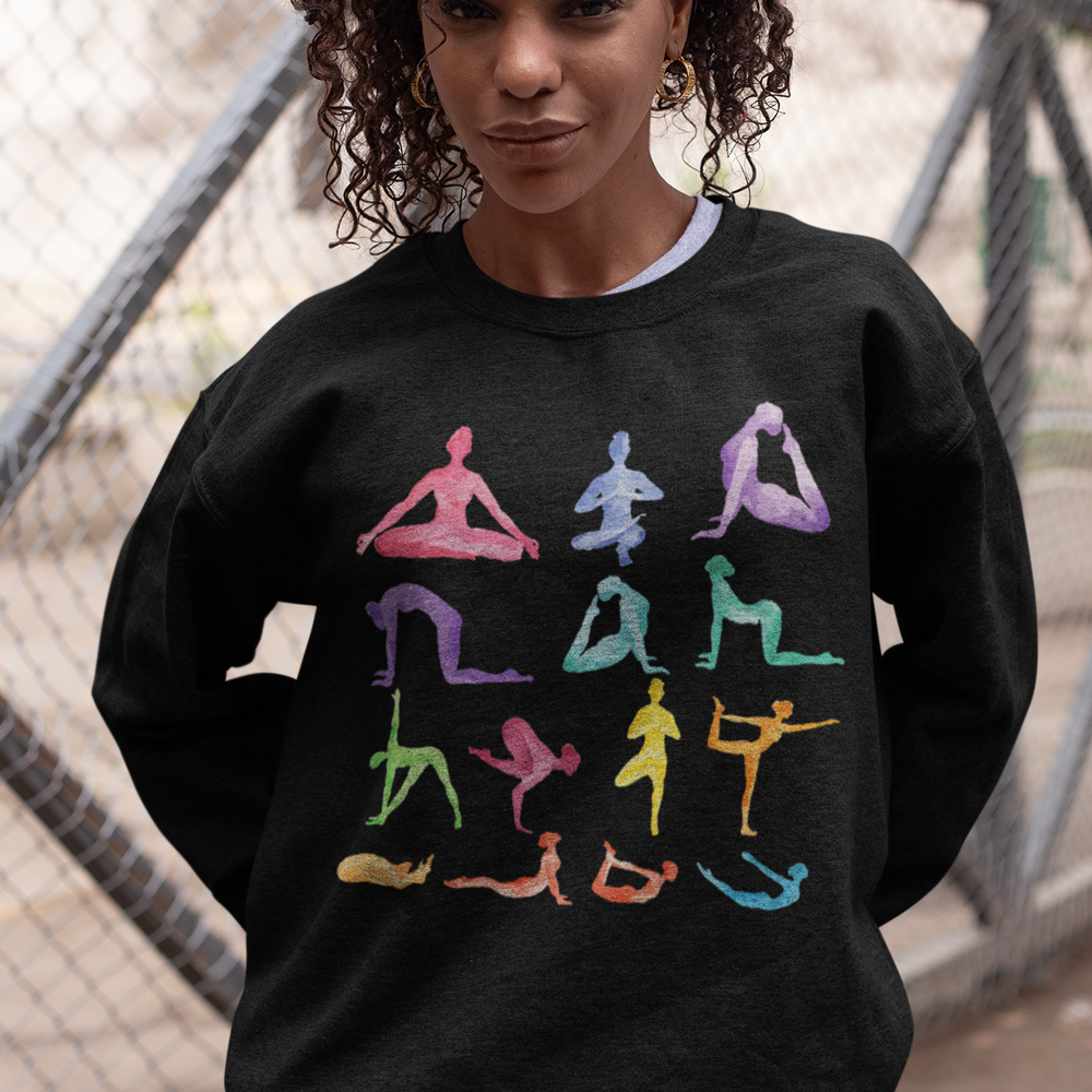 Yoga Theme Crewneck Sweatshirt - Mag Max Mart