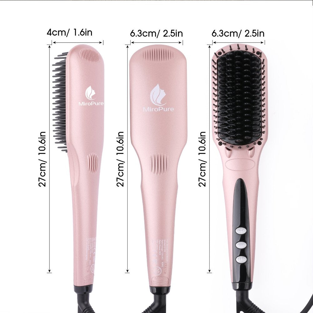 Miropure 2-in-1 Ionic Enhanced Hair Straightener Brush - MAGM Enterprises LLC