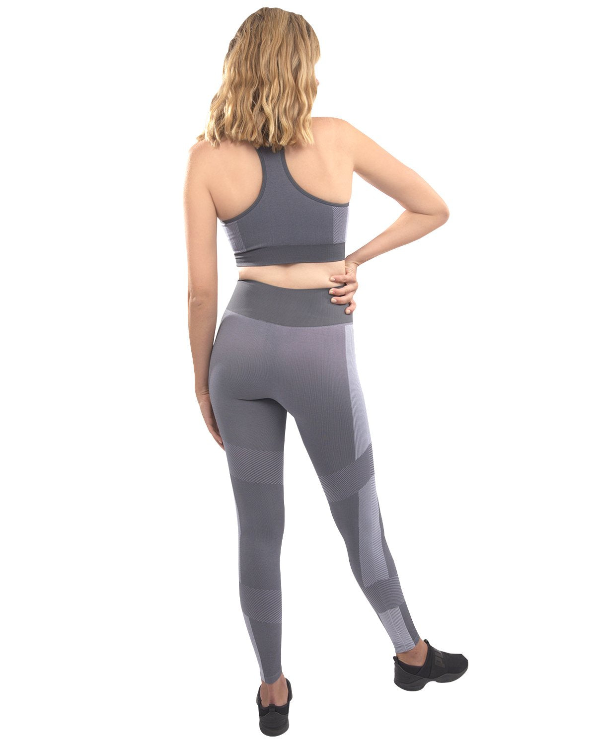 Arleta Seamless Leggings & Sports Bra Set - Grey - For Women - Mag Max Mart