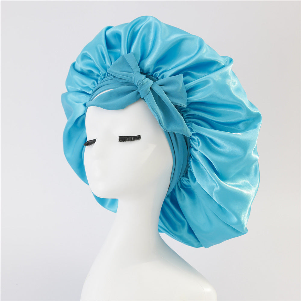 New Silk Bonnet For Sleeping Women Satin Bonnet Hair Bonnet Night Sleep Cap Scarf Wrap For Curly Hair With Tie Band For Curly Hair - MAGM Enterprises LLC