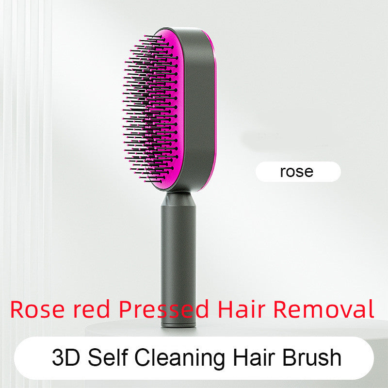 Self Cleaning Hair Brush For Women One-key Cleaning Hair Loss Airbag Massage Scalp Comb Anti-Static Hairbrush -Detangling hair brushes - Mag Max Mart